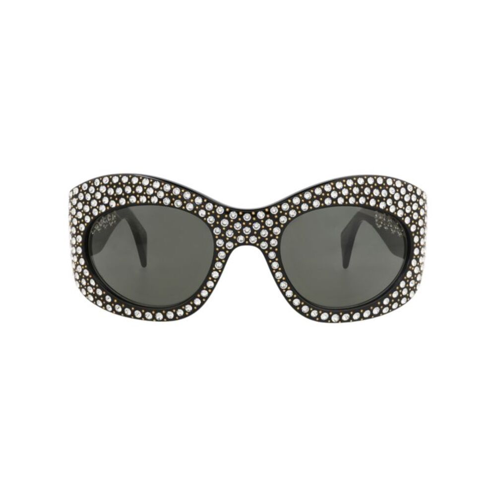 Gucci Shield-Frame Recycled Acetate Sunglasses Black Unisex-Adult